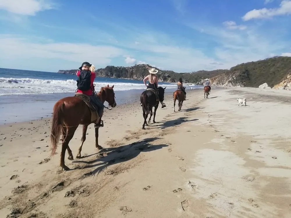 Horseback riding along Playa Bocana in Huatulco